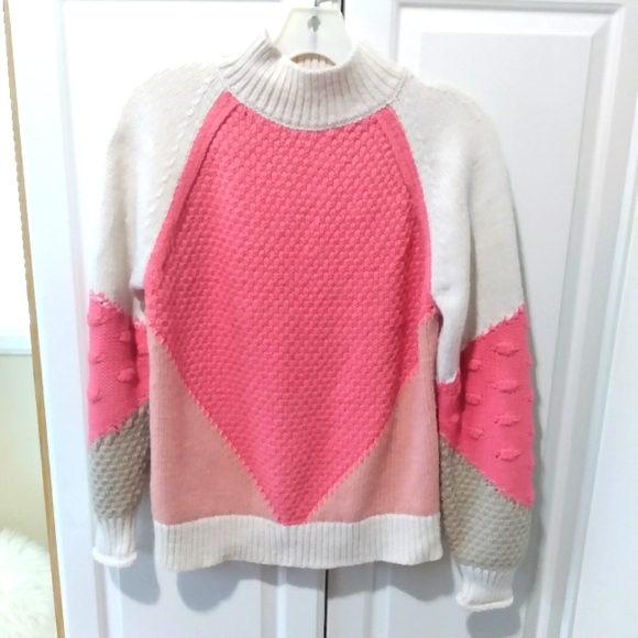 LOFT Women's Sweater Colorblock Stitchy Size XS - Picture 4 of 6